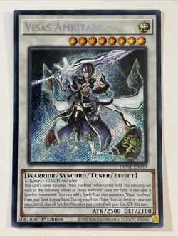 YuGiOh TCG Visas Amritara Duelist Nexus DUNE-EN039 1st Edition Secret Rare Foil - Image 1