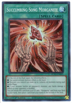 YuGiOh Succumbing-Song Morganite Super Rare 1st Edition ROTA-EN065 - Image 1