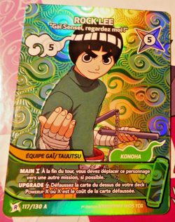 Naruto Mythos 1st Ed Card Game Holo Carte Rock Lee 117/130 A Alt FR TCG - Image 1