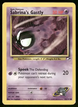 Pokemon Cards Sabrina's Gastly 93/132 Unlimited Gym Heroes WOTC Common LP *2 - Image 1