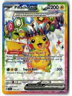 Pikachu ex ⭐ 219/191 Holo Ultra Rare Surging Sparks 2024 Pokemon NM - Image 1