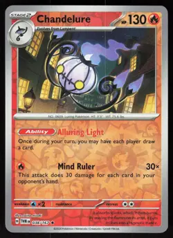 Chandelure 038/167 Rare Twilight Masquerade Pokemon Reverse Holo Near Mint - Image 1