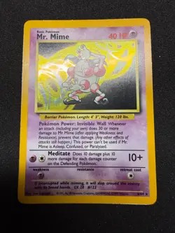 NO SYMBOL ERROR Mr. Mime Jungle 6/64 Holo Unlimited Holo Pokemon TCG WOTC - Image 2