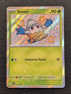 SNOVER # 100 /091 Pokemon 2024 TCG SV Paldean Fates Baby Shiny Rare Holo - Image 1