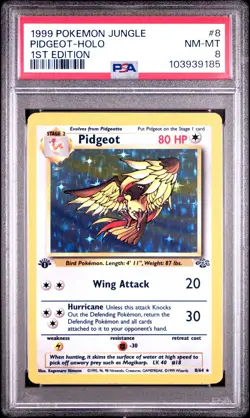 1999 POKEMON JUNGLE 1ST EDITION #8 PIDGEOT-HOLO PSA 8 - Image 1
