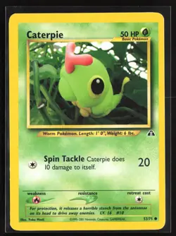 Pokemon TCG - Caterpie Unlimited Common Neo Discovery 53/75 LP - Image 1