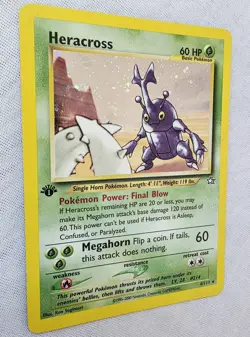 1st Edition HERACROSS 6/111 Neo Genesis Holo Rare English Pokemon Card 2000 - Image 3