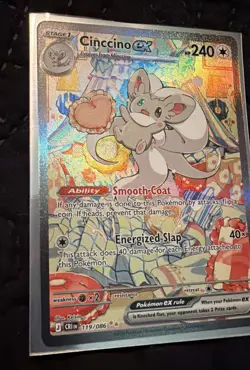Pokemon Cinccino ex 119/086 Mega Evolution Chaos Rising SIR PACK FRESH NM - Image 2