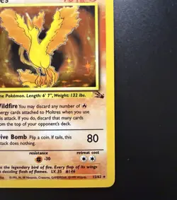 Pokemon Moltres 12/62 Fossil Holo Near Mint NM - Image 4