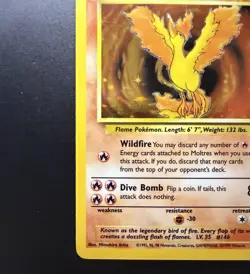 Pokemon Moltres 12/62 Fossil Holo Near Mint NM - Image 5
