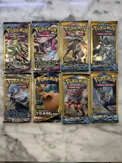 Pokemon TCG XY Ancient Origins, Team up, Sun & Moons Lot Of 8 Packs - Image 1