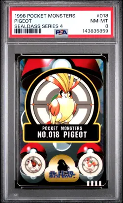 PSA 8 Pigeot #018 1998 Pocket Monsters Sealdass Series 4 NM-MT - Image 1