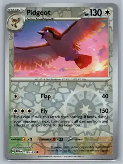 Pidgeot 18/165 Scarlet & Violet 151 Uncommon Reverse Holo Pokemon TCG 2023 - Image 1