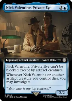 ~ Nick Valentine, Private Eye (Extended Art) (Surge Foil) ~ NM Foil ~ ~ MTG ~ - Image 1