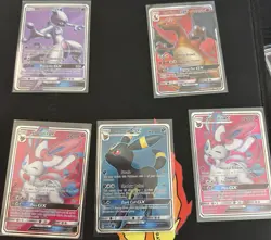 Pokemon TCG Sun & Moon GX Holo Lot 5 Cards Mewtwo Charizard Sylveon Umbreon - Image 1