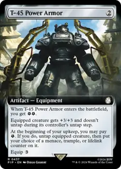 ~ T-45 Power Armor (Extended Art) ~ NM Foil ~ UB: Fallout ~ MTG ~ - Image 1