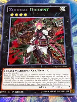 Yu Gi Oh TCG - Zoodiac Drident - MP17-EN208 - Secret Rare 1st Edition - Image 4