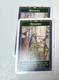 Settlers Of Catan #3061 2 Replacement Monopoly Cards Custom Listing - Image 1