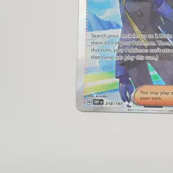 Pokemon Trainer Crispin TCG Full Art Holo Ultra Rare 218/197 Obsidian Flames NM - Image 5