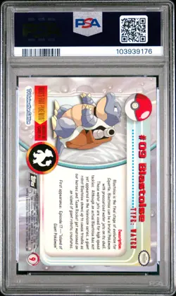 1999 TOPPS POKEMON TV #9 BLASTOISE PSA 8 - Image 2
