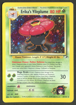 Pokemon TCG: Erika's Vileplume 005/132 Gym Heroes WoTC Holo Rare - Image 1