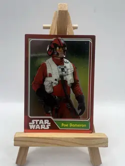 STAR WARS : Poe Dameron #186 Topps UK Foil Trading Card THE FORCE AWAKENS - Image 1