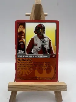 STAR WARS : Poe Dameron #186 Topps UK Foil Trading Card THE FORCE AWAKENS - Image 2