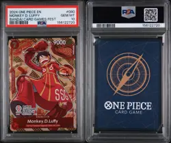 2024 PSA 10 ONE PIECE PROMOS | BANDAI CARD GAMES FEST MONKEY D. LUFFY 080 - Image 3