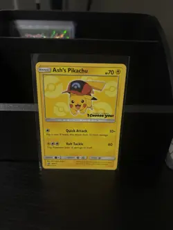 Ash's Pikachu Holo Promo SM111 2017 Promo Cards Pokemon TCG ENG HP 70 - Image 1