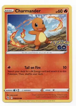 Charmander 008/078 Pokemon Go Regular Common Rarity Card NEAR MINT/MINT - Image 1
