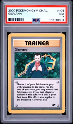 2000 POKEMON GYM CHALLENGE #104 GIOVANNI PSA 7 - Image 1