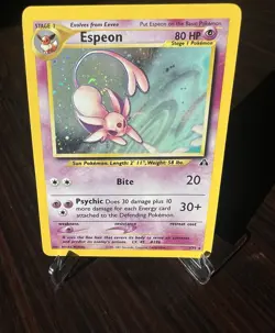 Espeon 1/75 Holo Rare Neo Discovery Pokemon Card 2001 WOTC Vintage - Image 1