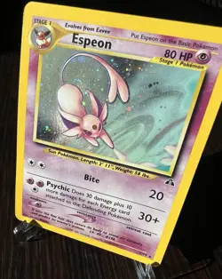 Espeon 1/75 Holo Rare Neo Discovery Pokemon Card 2001 WOTC Vintage - Image 3