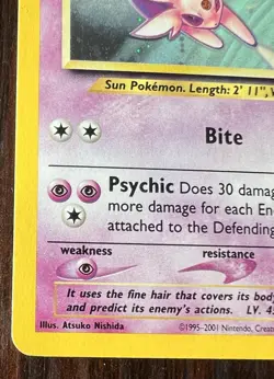 Espeon 1/75 Holo Rare Neo Discovery Pokemon Card 2001 WOTC Vintage - Image 5