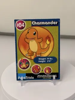 1999 Vintage Pokemon Charmander #04 Burger King PokeTrivia Promo Card (B) - Image 1