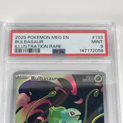 Pokemon 133/132 TCG Bulbasaur Mega Evolution Illustration Rare PSA 9 - Image 3