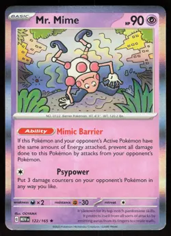 Mr. Mime 122/165 Rare 151 Pokemon Holo Near Mint - Image 1