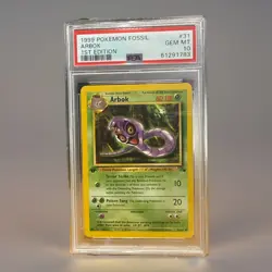 🐍🔥 PSA 10 GEM MINT 1st Edition Arbok #31 – 1999 Pokemon Fossil Set 🔥🐍 - Image 1