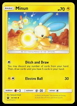 Minun 54/168 Uncommon Celestial Storm Pokemon Card - Image 1