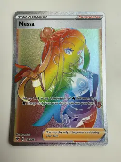 Nessa 196/185 Vivid Voltage NM Full Art Secret Rainbow Rare Pokemon Card - Image 1