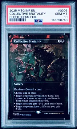 2025 MTG Collectve Brutality #0308 Borderless-Foil PSA 10 Gem Mint - Image 1