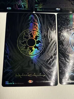 Phyrexia All Will Be One MTG Oil Slick Raised Foil, Set of 5, One of Each Land - Image 4