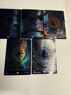 Phyrexia All Will Be One MTG Oil Slick Raised Foil, Set of 5, One of Each Land - Image 5