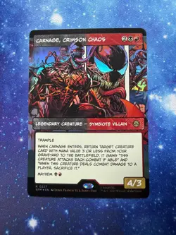 Carnage, Crimson Chaos (Borderless) Foil R Marvel's Spider-Man 227 NM - Image 1