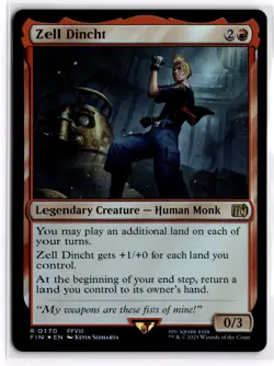 Zell Dincht 170 Rare FINAL FANTASY Magic: The Gathering Near Mint Foil - Image 1