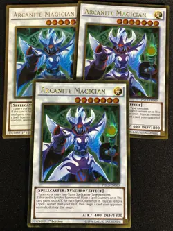 Yugioh Arcanite Magician PGL3-EN060 1ST GOLD X3 (NM) - Image 1