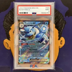 PSA 9 MINT 2023 Pokemon Mew 151 BLASTOISE EX #009 Holo Rare - Image 2