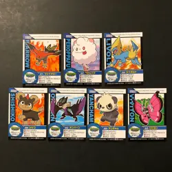 S1586 Japanese Pokemon Kids Sticker Bandai 7 Stickers - Image 1
