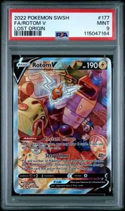 2022 POKEMON SWORD & SHIELD LOST ORIGIN #177 FULL ART/ROTOM V PSA 9 - Image 1