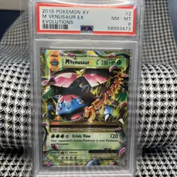 Pokemon TCG Evolutions Ultra Rare Holo Mega M Venusaur EX 2/108 PSA 8 - Image 1